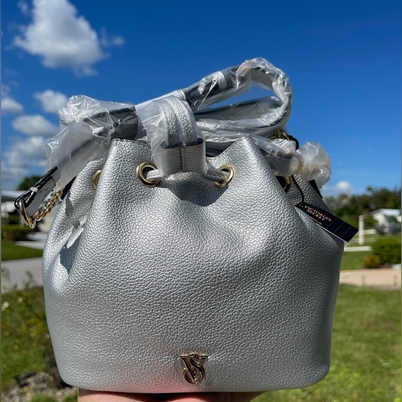 VICTORIA SECRET Mini Bucket Bag In Silver - Picture 5 of 15